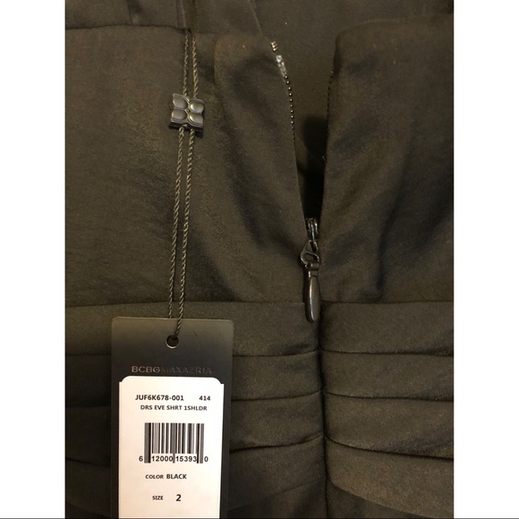 💜BCBG Maxazria One Shoulder Bow Cocktail Dress - Picture 5 of 10